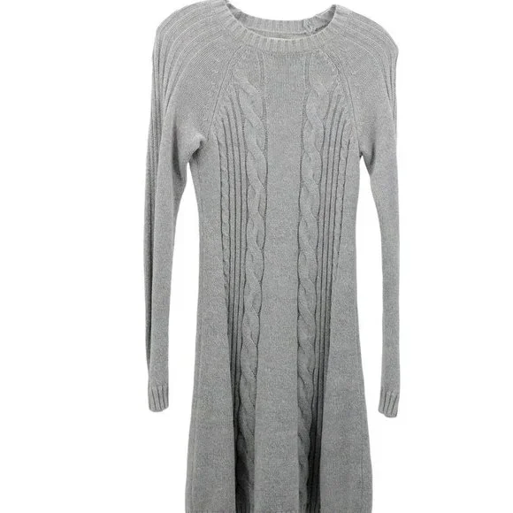 Hollister Grey Cable Knit Long Sweater Dress Hollister Grey Cable Knit Long Sweater Dress